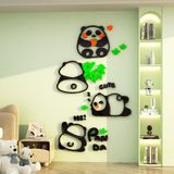  Tranh mica EPeBen dán tường nổi 3d hình Gấu trúc hạnh phúc decor trang trí Phòng cho bé, Phòng khách, Phòng ngủ Mẫu giáo 