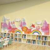  Tranh Fomex EPeBen dán tường nổi 3d Hình Khu vườn cầu vồng decor trang trí Phòng cho bé, Phòng Học, Mẫu giáo 