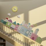  Tranh Fomex EPeBen dán tường nổi 3d Hình Thành phố mộng mơ decor trang trí Phòng cho bé, Phòng ngủ, Mầm Non, Phòng Khách 