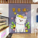  Tranh mica EPeBen dán tường nổi 3d hình gấu con mèo con Welcome decor trang trí cửa ra vào, cửa kính quán nước, cửa hàng 