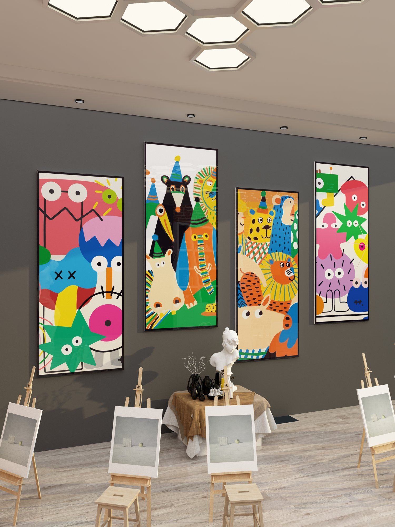  Tranh Fomex EPeBen dán tường nổi 3d Hình Nghệ Thuật Trừu Tượng Decor Trang Trí Cửa Hàng, Quán Ăn, Địa Điểm Kinh Doanh 