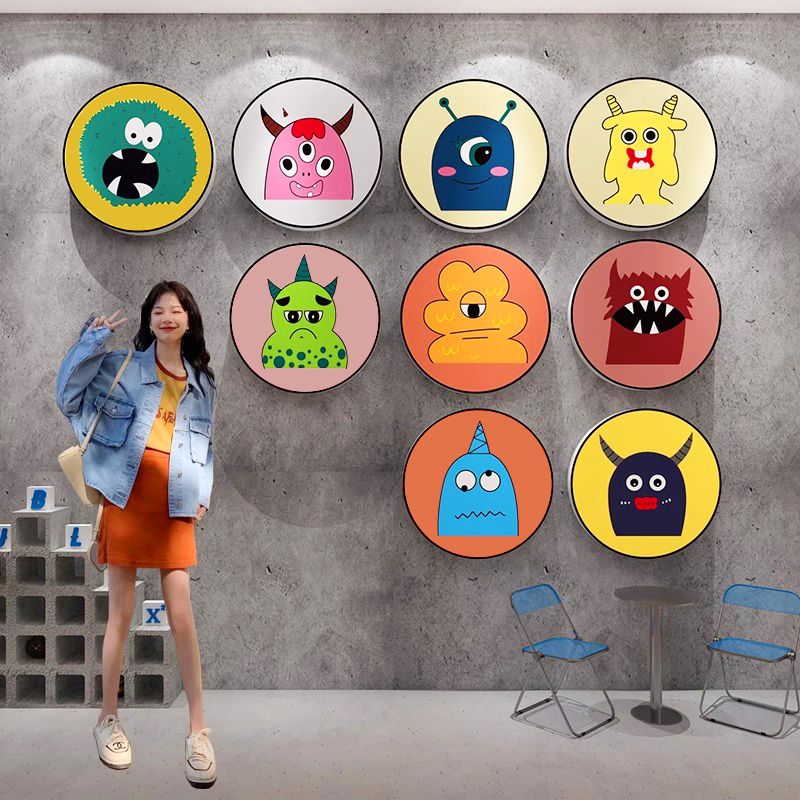  Tranh Fomex EPeBen dán tường nổi 3d Hình Quái vật một mắt decor trang trí Phòng cho bé, Phòng ngủ, Mẫu giáo 