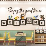  Tranh mica EPeBen dán tường nổi 3d hình Enjoy The Good Times decor trang trí Quán Trà Sữa, Quán Nước 