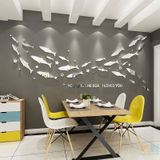  Tranh mica EPeBen dán tường nổi 3d Hình đàn cá decor trang trí Phòng khách, Phòng bếp, Phòng làm việc, Phòng tắm 