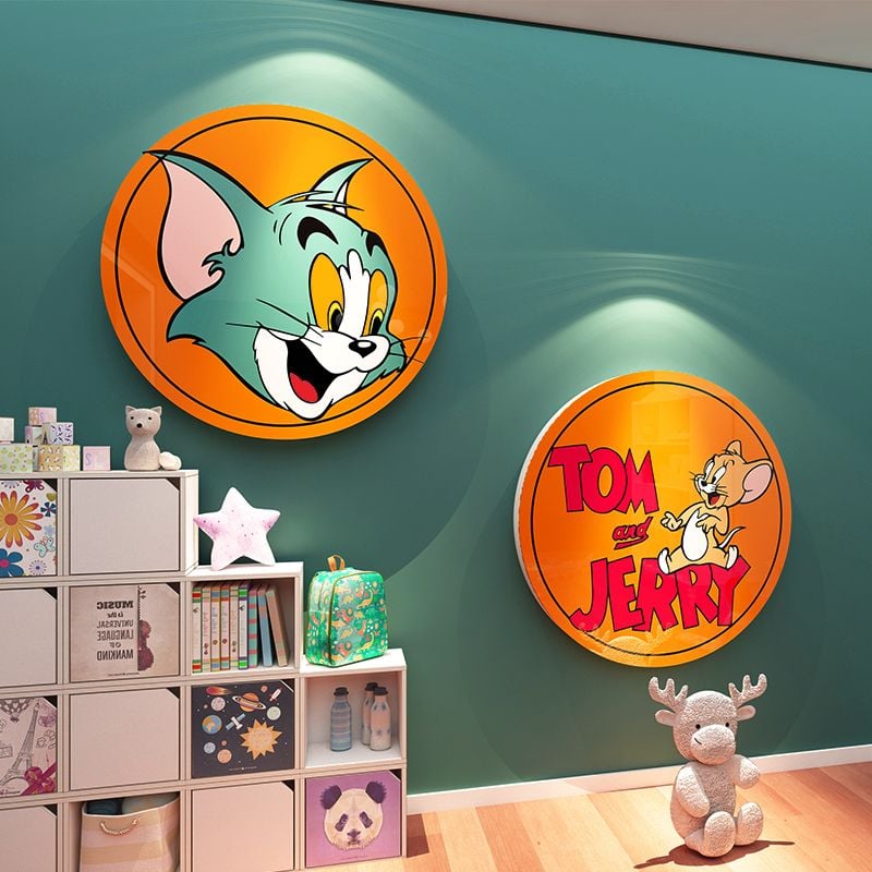  Tranh Fomex EPeBen dán tường nổi 3d Hình Tom và Jerry decor trang trí Phòng ngủ, Phòng khách, Phòng cho bé, Mẫu giáo 