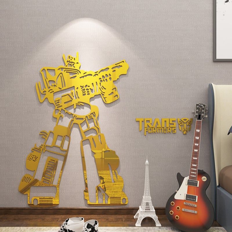  Tranh mica EPeBen dán tường nổi 3d Robot biến hình trang trí Phòng cho bé, Phòng khách 