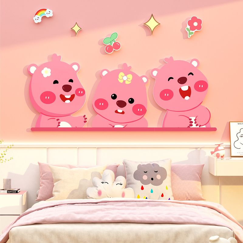  Tranh Fomex EPeBen dán tường nổi 3d Hình Ba Chú Gấu Hồng decor trang trí Phòng cho bé, Phòng ngủ, Phòng khách, Mẫu giáo 