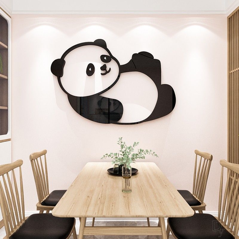  Tranh mica EPeBen dán tường nổi 3d hình Gấu Trúc Dễ Thương decor trang trí Phòng Cho Bé, Phòng Khách 