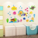  Tranh mica EPeBen dán tường nổi 3d Hình cá heo, kho báu decor trang trí Cửa hàng, Phòng cho bé, Phòng tắm, Mẫu giáo 