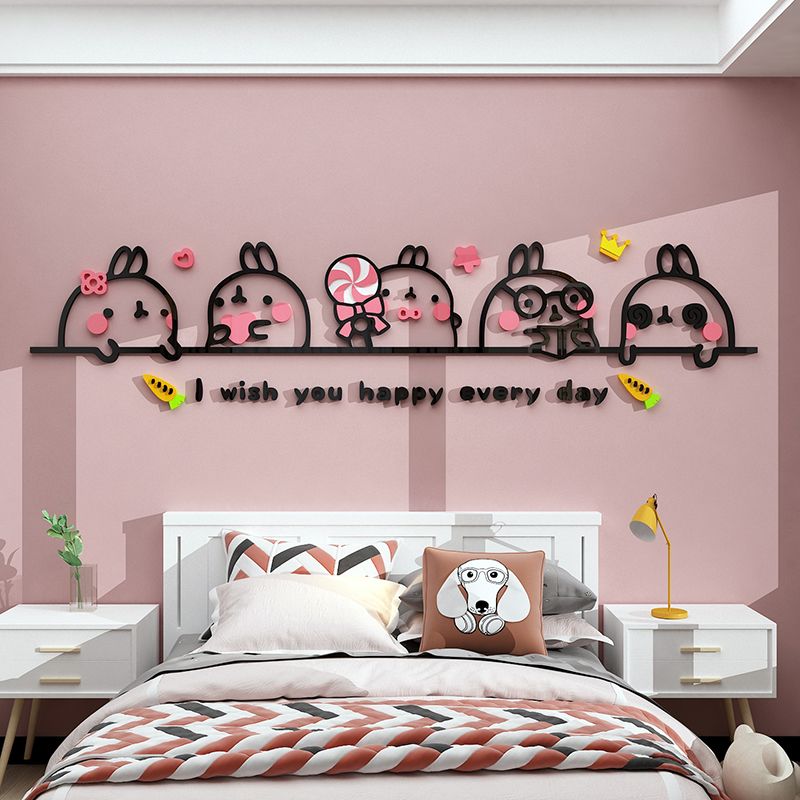  Tranh mica EPeBen dán tường nổi 3d hình Những Chú Thỏ Dễ Thương cà rốt happy every day trang trí Phòng Ngủ, Phòng Cho Bé 