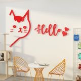  Tranh mica EPeBen dán tường nổi 3d hình Chú Mèo Hello decor trang trí Cửa Hàng, Quán Nước 