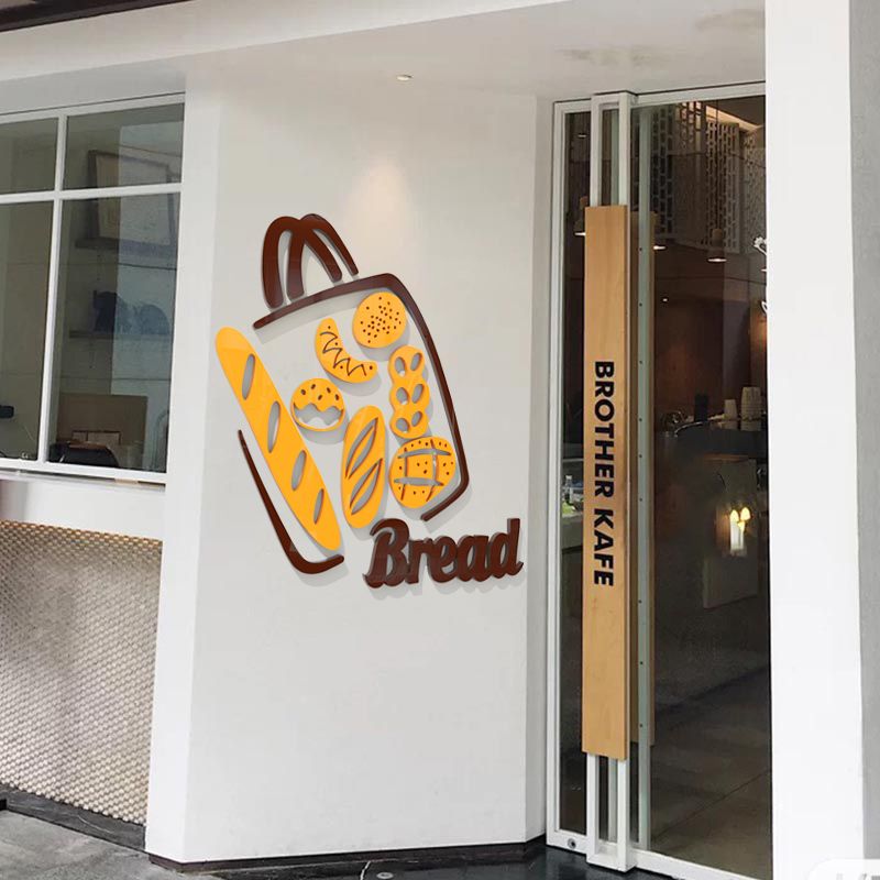  Tranh mica EPeBen dán tường nổi 3d hình Tiệm Bánh Mì Nướng decor trang trí Cửa Hàng, Lò Bánh 