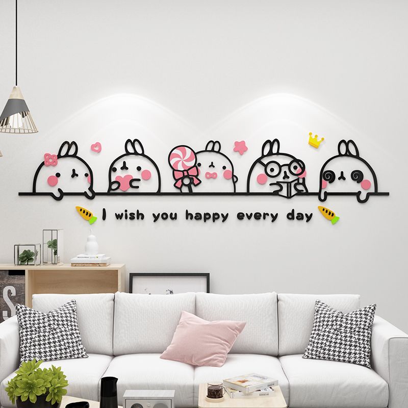  Tranh mica EPeBen dán tường nổi 3d hình Những Chú Thỏ Dễ Thương cà rốt happy every day trang trí Phòng Ngủ, Phòng Cho Bé 