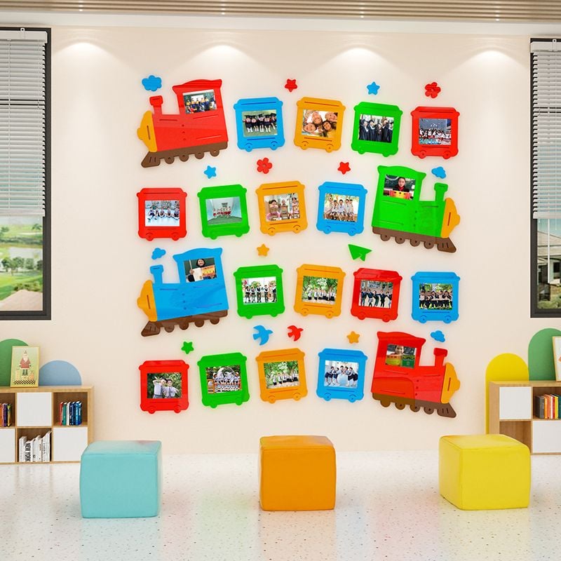  Tranh mica EPeBen dán tường nổi 3d Đoàn tàu kỉ niệm trang trí Phòng khách, Phòng ngủ 