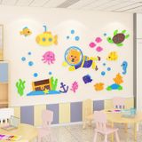  Tranh mica EPeBen dán tường nổi 3d Hình cá heo, kho báu decor trang trí Cửa hàng, Phòng cho bé, Phòng tắm, Mẫu giáo 