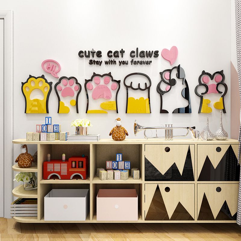  Tranh mica dán tường Hello Mèo Cào Tường trang trí Cửa Hàng, Shop Thú Cưng 