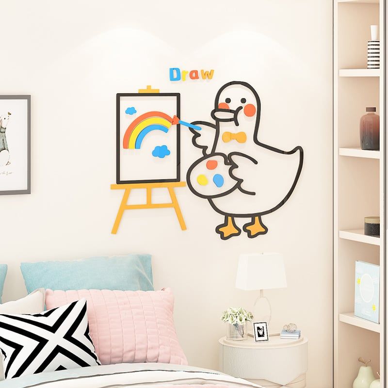  Tranh mica EPeBen dán tường nổi 3d hình Những chú vịt vui vẻ decor trang trí Cửa hàng, Phòng khách, Phòng ngủ cho bé 