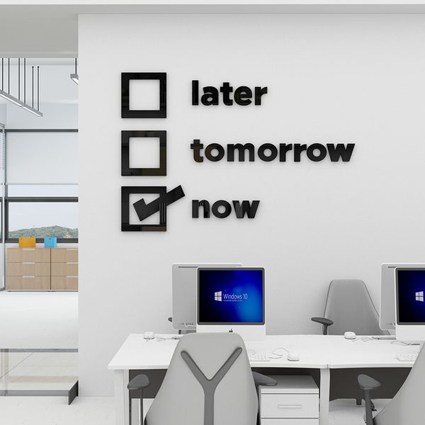  Tranh mica EPeBen dán tường nổi 3d hình Chữ Later Tomorrow Now tạo động lực trang trí Văn Phòng, Phòng Làm Việc, công ty 