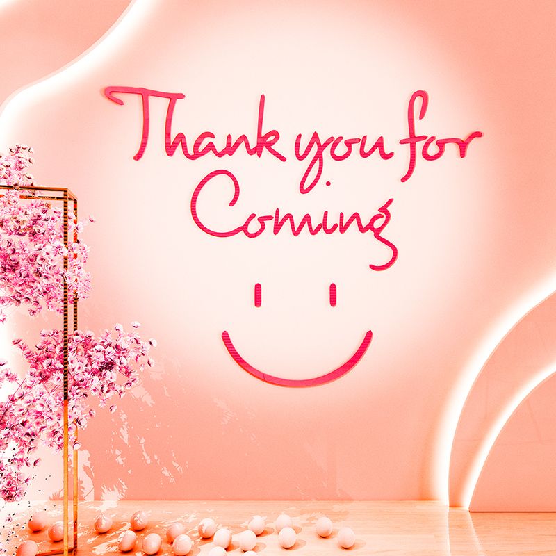  Tranh mica EPeBen dán tường nổi 3d hình Thank You For Coming decor trang trí Cửa Hàng, Quán Trà Sữa 