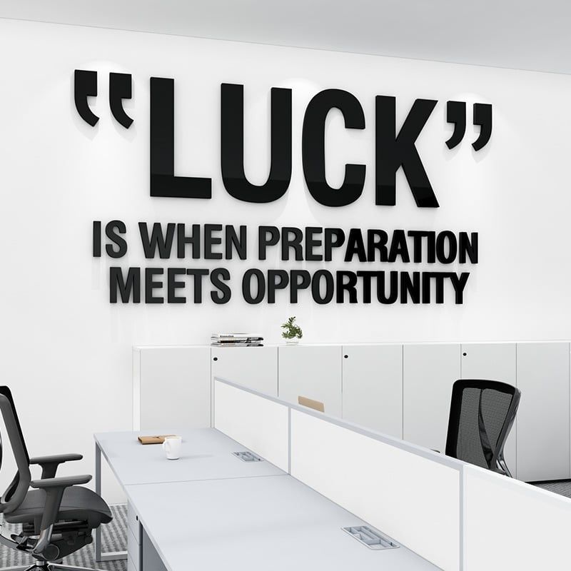  Tranh mica EPeBen dán tường nổi 3d hình chữ LUCK Thông Điệp khẩu hiệu tạo động lực trang trí Văn Phòng, Phòng Làm Việc 