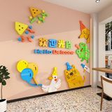  Tranh mica EPeBen dán tường nổi 3d hình gấu con mèo con Welcome decor trang trí cửa ra vào, cửa kính quán nước, cửa hàng 