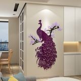  Tranh mica EPeBen dán tường nổi 3d hình Chim Công Huyền bí phương Đông decor trang trí Phòng khách, Phòng làm việc 