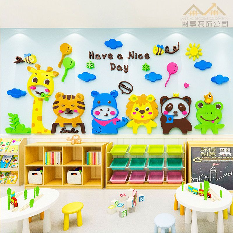  Tranh mica EPeBen dán tường nổi 3d Mỗi ngày vui vẻ trang trí Phòng cho bé, Phòng ngủ 