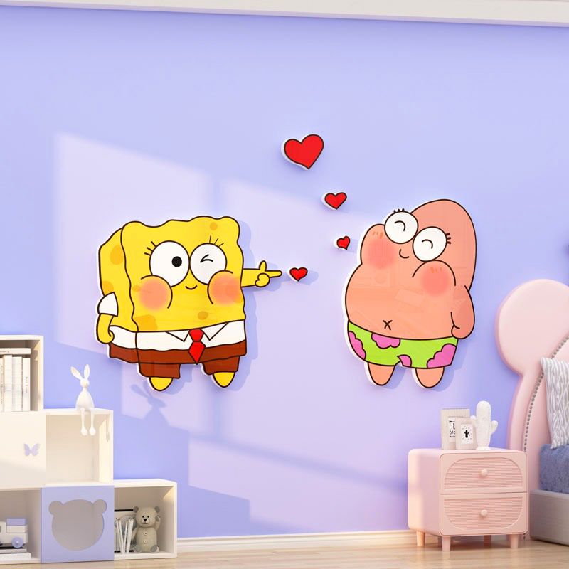  Tranh Fomex EPeBen dán tường nổi 3d Hình Bọt Biển Tinh Nghịch decor trang trí Phòng cho ngủ bé, Phòng khách, Mẫu giáo 