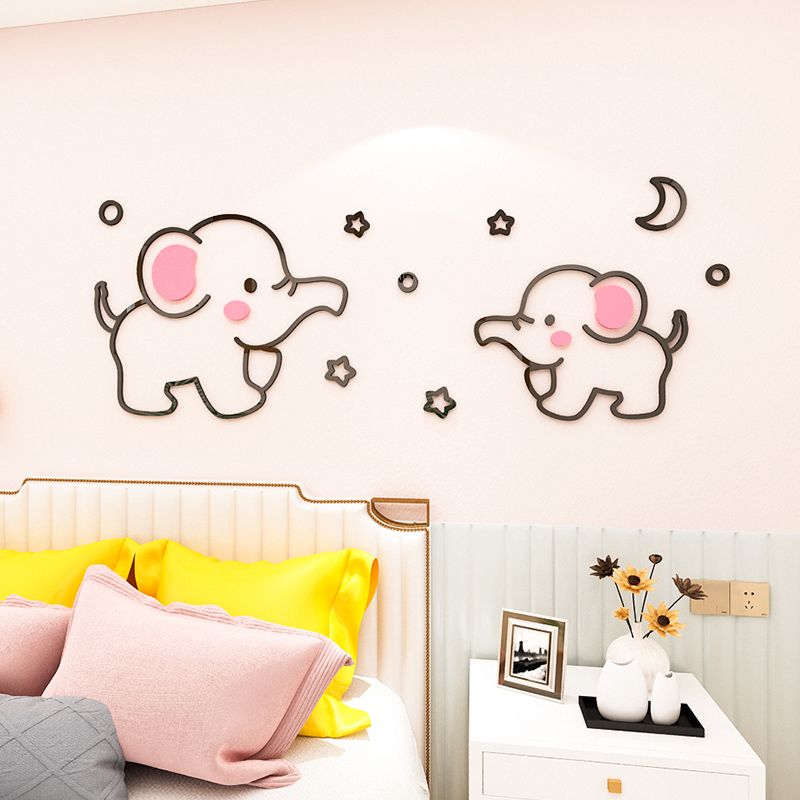  Tranh mica EPeBen dán tường nổi 3d hình dán voi mẹ và voi con đáng yêu decor trang trí Phòng ngủ cho bé, Phòng học 