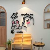  Tranh mica EPeBen dán tường nổi 3d hình Tường Checkin thỏ gấu đáng yêu Verynice day Be Happy decor trang trí Cửa Hàng 