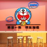  Tranh mica EPeBen dán tường nổi 3d hình Doremon Doraemon uống Trà Sữa decor trang trí Quán trà Sữa, Quán Nước, trẻ em 