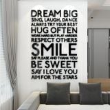  Tranh mica EPeBen dán tường nổi 3d hình Chữ DREAM BIG, SMILE Khẩu hiệu tạo động lực trang trí Văn Phòng, Phòng Làm Việc 