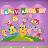  Tranh mica EPeBen dán tường nổi 3d hình Learn English decor trang trí Lớp Học Tiếng Anh, Mầm non 