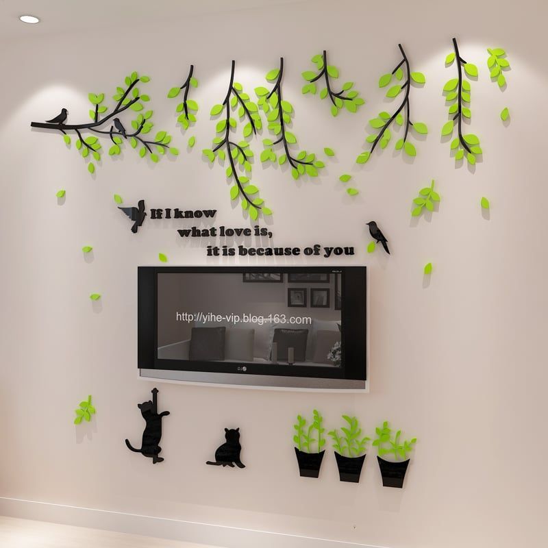  Tranh mica EPeBen dán tường nổi 3d hình Mèo Chơi Trong Vườn Cây if I know decor trang trí Nhà Cửa, Phòng Bếp 