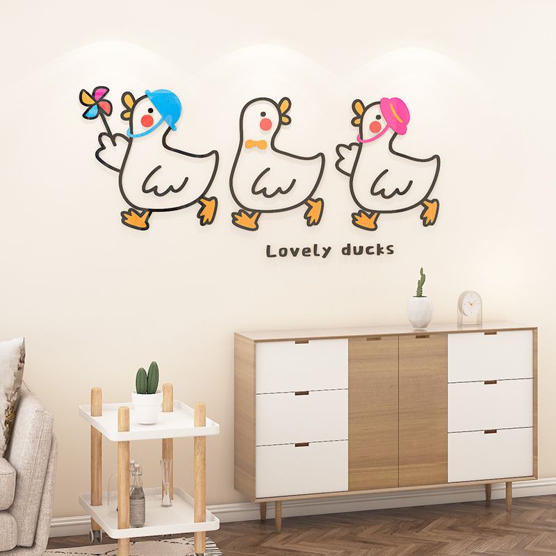  Tranh mica EPeBen dán tường nổi 3d hình Những chú vịt vui vẻ decor trang trí Cửa hàng, Phòng khách, Phòng ngủ cho bé 