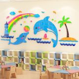  Tranh mica EPeBen dán tường nổi 3d Hình cá heo, kho báu decor trang trí Cửa hàng, Phòng cho bé, Phòng tắm, Mẫu giáo 