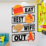  Tranh mica EPeBen dán tường nổi 3d hình Gà Rán Burger decor trang trí Quán Fastfood, Đồ Ăn Nhanh 