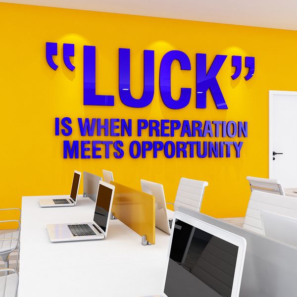  Tranh mica EPeBen dán tường nổi 3d hình chữ LUCK Thông Điệp khẩu hiệu tạo động lực trang trí Văn Phòng, Phòng Làm Việc 