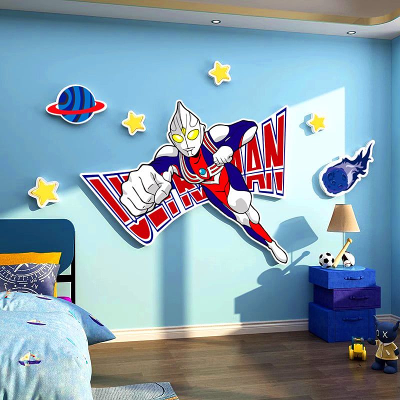  Tranh Fomex EPeBen dán tường nổi 3d Hình Ultraman decor trang trí Phòng cho bé, Phòng ngủ, Phòng khách, Mẫu giáo 