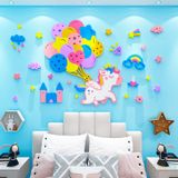  Tranh mica EPeBen dán tường nổi 3d hình Kỳ lân bay bổng decor trang trí Lớp học mầm non, Cửa hàng, Phòng ngủ cho bé 