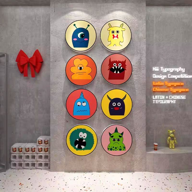  Tranh Fomex EPeBen dán tường nổi 3d Hình Quái vật một mắt decor trang trí Phòng cho bé, Phòng ngủ, Mẫu giáo 