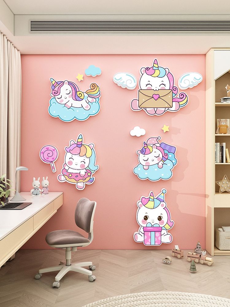  Tranh Fomex EPeBen dán tường nổi 3d Hình Kỳ Lân Dễ Thương Decor Trang Trí Phòng Cho Bé Phòng Ngủ Bé Gái 