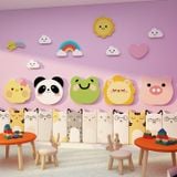  Tranh Fomex EPeBen dán tường nổi 3d Hình Cầu vồng và các con vật decor trang trí Phòng cho bé, Phòng khách, Mẫu giáo 