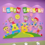  Tranh mica EPeBen dán tường nổi 3d hình Learn English decor trang trí Lớp Học Tiếng Anh, Mầm non 