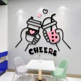  Tranh mica EPeBen dán tường nổi 3d hình Cheers Trà Sữa decor trang trí Quán Cafe, Trà Sữa 