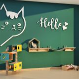  Tranh mica EPeBen dán tường nổi 3d hình Chú Mèo Hello decor trang trí Cửa Hàng, Quán Nước 