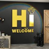  Tranh mica EPeBen dán tường nổi 3d hình Hi WelCome decor trang trí Dán Cửa Kính, Cửa Hàng 