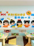  Tranh mica nổi 3d dán tường Các Con Vật chó mèo gà thỏ và Các Bé happy cats animal trang trí Mầm Non, Mẫu Giáo - EPeBen 