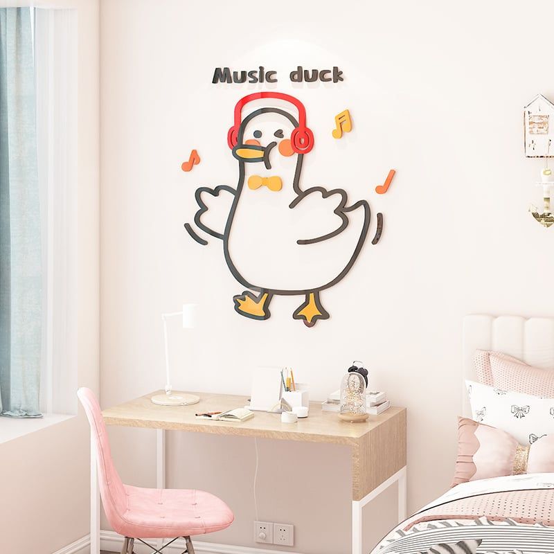  Tranh mica EPeBen dán tường nổi 3d hình Những chú vịt vui vẻ decor trang trí Cửa hàng, Phòng khách, Phòng ngủ cho bé 