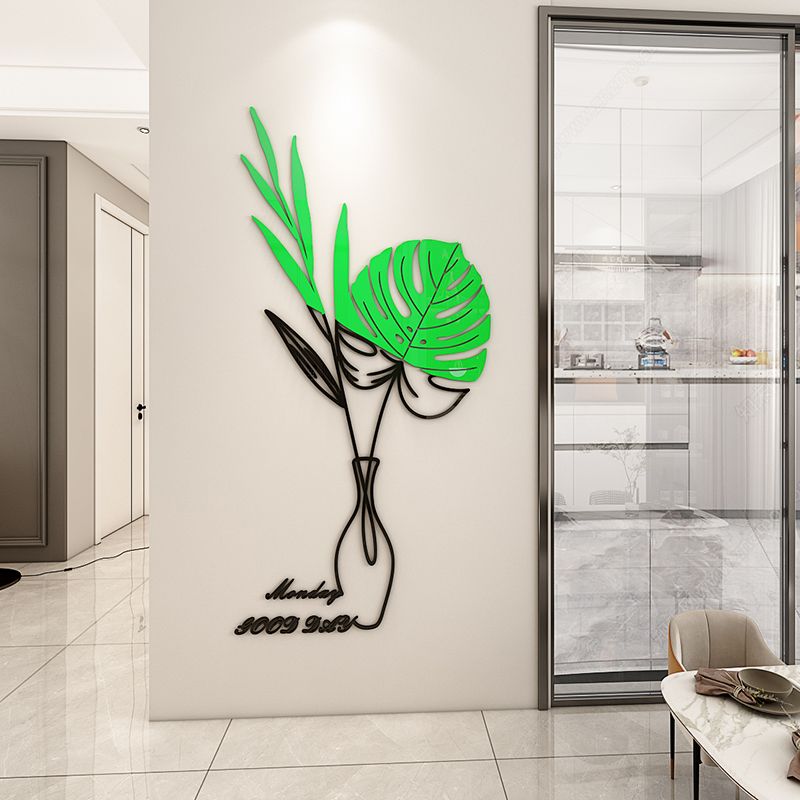  Tranh mica EPeBen dán tường nổi 3d hình dán trang trí Chậu Hoa, Chậu Xương Rồng decor trang trí nhà, dán cửa ra vào 